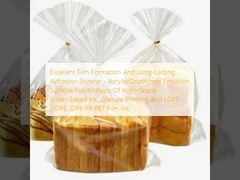 تشكيل فيلم ممتاز وارتباط طويل الأمد ستيرين - إملسون أكريليك كوبوليمر مناسب لجميع أنواع الحبر عالي الجودة على أساس المياه ، والطباعة الحادة وحبر الفيلم LDPE ، HDPE ، OPP ، PP ، PET ؛